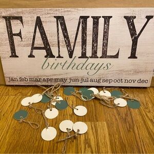 New Home Decor Family Birthday Plaque Hanger Wall Art.